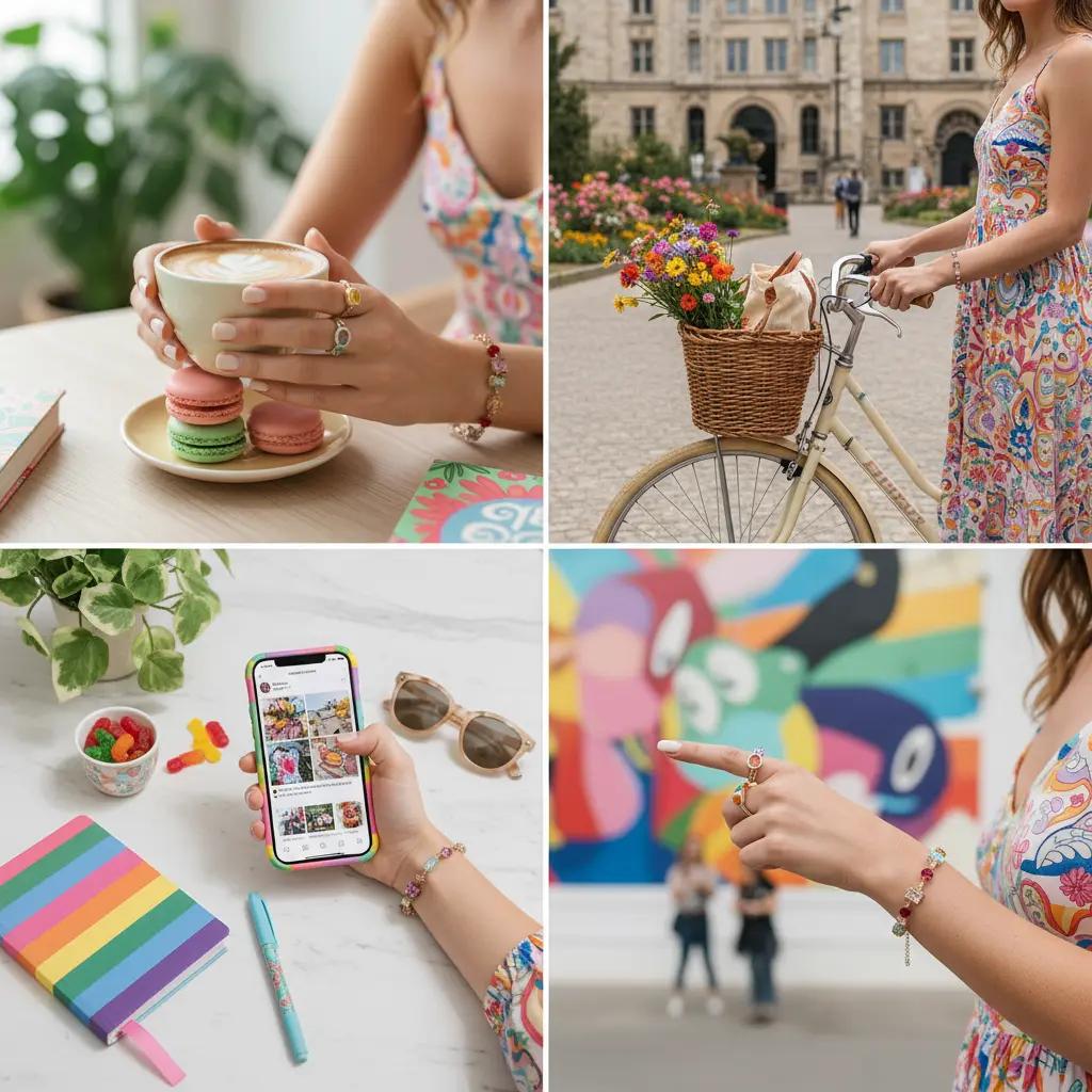 Dopamine Candy Bracelet for Women 18K Gold Plated Mood Boosting Jewelry Y2K Energy Beaded Bracelet Thoughtful Gift for Girlfriend BFF Her Jewelry valentines gifts for gf gifts for bestfriend Colorful bracelet