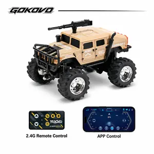 1/64 Mini RC Monster Truck, Metal Off-Road Vehicle with Trailer, 2.4GHz Remote Control All-Terrain Car, 3-Speed Adjustable, USB-C Rechargeable, Desktop Play, Indoor & Outdoor Racing Toy, Ideal Valentine, Birthday, Christmas Gift for Boys and Girls