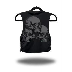 STACKED SOULS - BRAIDED ROAD RASH BLACK CROP TANK TOP