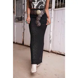 Coastal Cowgirl Maxi Skirt in Black