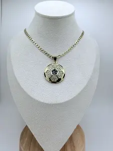Vivandi Soccer Ball With Sparkling Stones Necklace