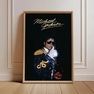 Michael Jackson Poster, King of Pop Music Wall Art, Vintage Retro Legend Portrait Print, Home Studio Media Room Decor, Icon Fan Gift