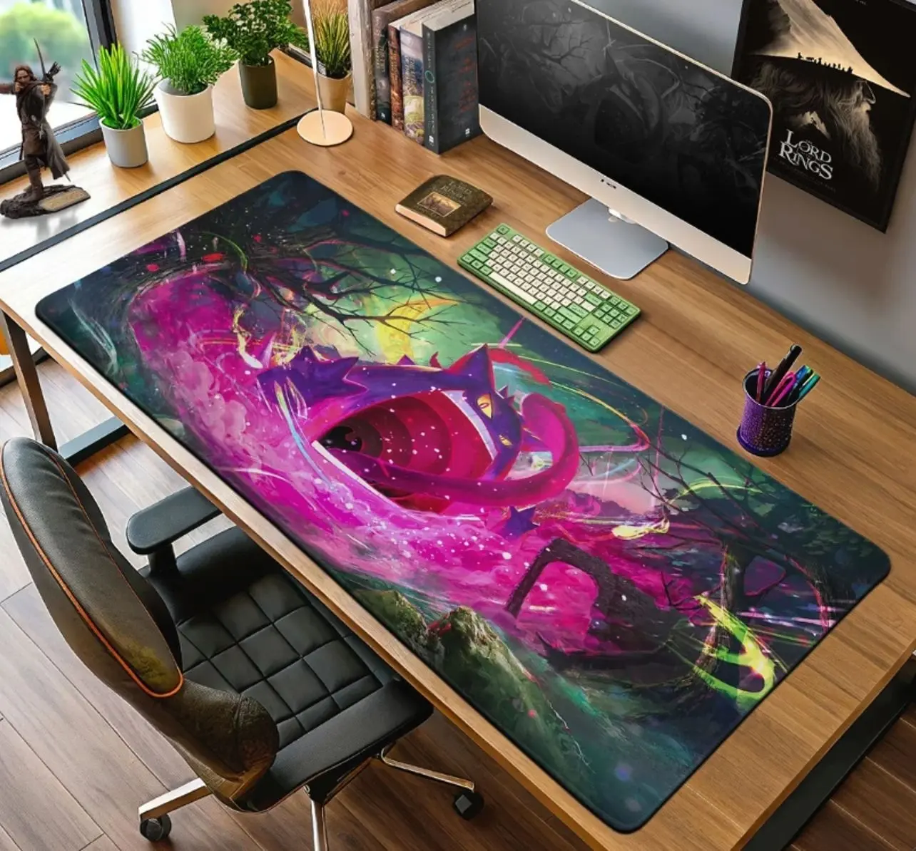 Gengar Shadow Swirl Mouse Pad, Game Desk Mat