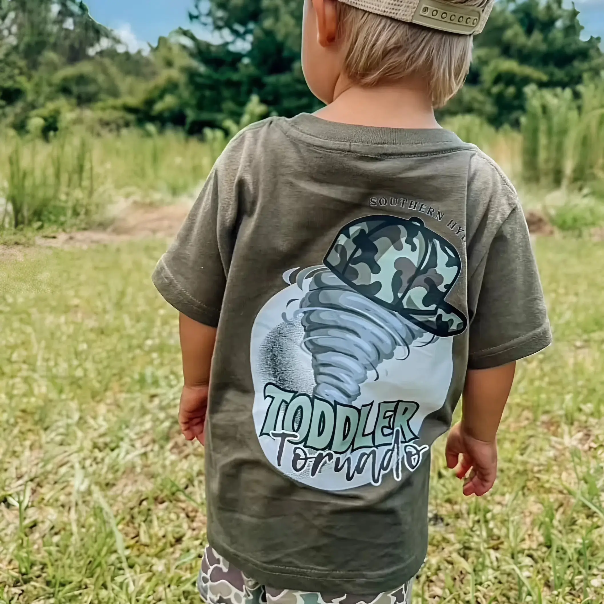 Boys Toddler Tornado Youth Shirt Sweatshirt and Hoodie, Funny Camo Hat Graphic Tee, Country Style, Youth Boys Clothing, #Southernhyde Clothes, Outdoor Shirt, Family Shirt, Holiday Tee, Gift for Boys and Girls, Birthday Gift