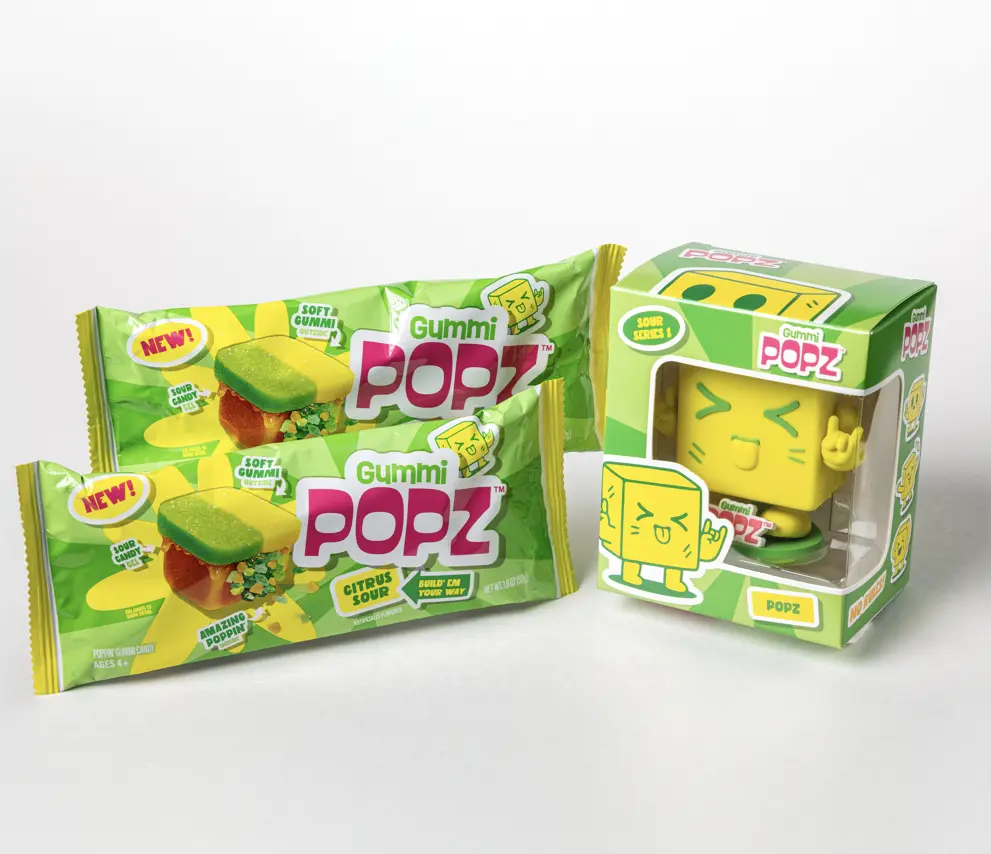 Gummi Popz Series 1 Sour Surprise Pack - 2 Sour Popping Gummi Candy Packs + Bonus Popz Collectible Toy | Limited Edition Candy & Toy Gift Set