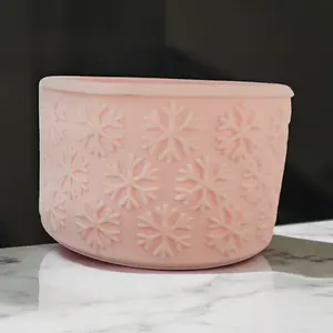 Pink Snowflake Textured Silicone Tumbler Boot