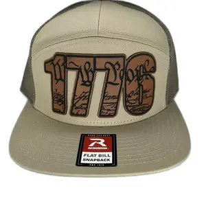 Richardson 7 panel We The People 1776 Leather Patch Hat trucker hat hats unisex hat funny trucker viral for casual hat new snapback hat