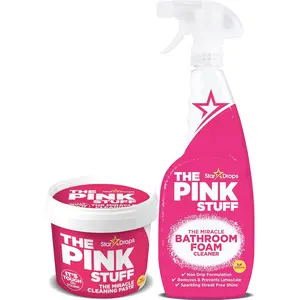 Stardrops - the Pink Stuff - the Miracle Cleaning Paste and Bathroom Foam Cleaner Bundle (1 Cleaning Paste, 1 Bathroom Foam Cleaner) Stardrops