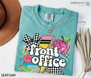 Comfort Colors Front Office Shirt Personalized School Secretary Shirt Custom Name Admin Team Gift Back to School Administrative