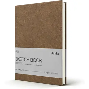 Premium A5 Sketchbook, 120 Pages 180 GSM 50% Cotton Acid-Free Paper | Hardcover Art Sketch Book | 8.3 x 5.9 Inch Thick Drawing Pad for Watercolor, Ink, Pencil