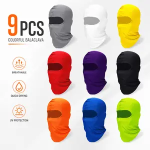 9 Pack Balaclava Face Cover – UPF 50+ Sun Protection, Windproof & Lightweight, Shiesty Mask for Men Women – Ideal for Motorcycle, Skiing, Paintball, Hiking – Bulk Set for Family & Friends