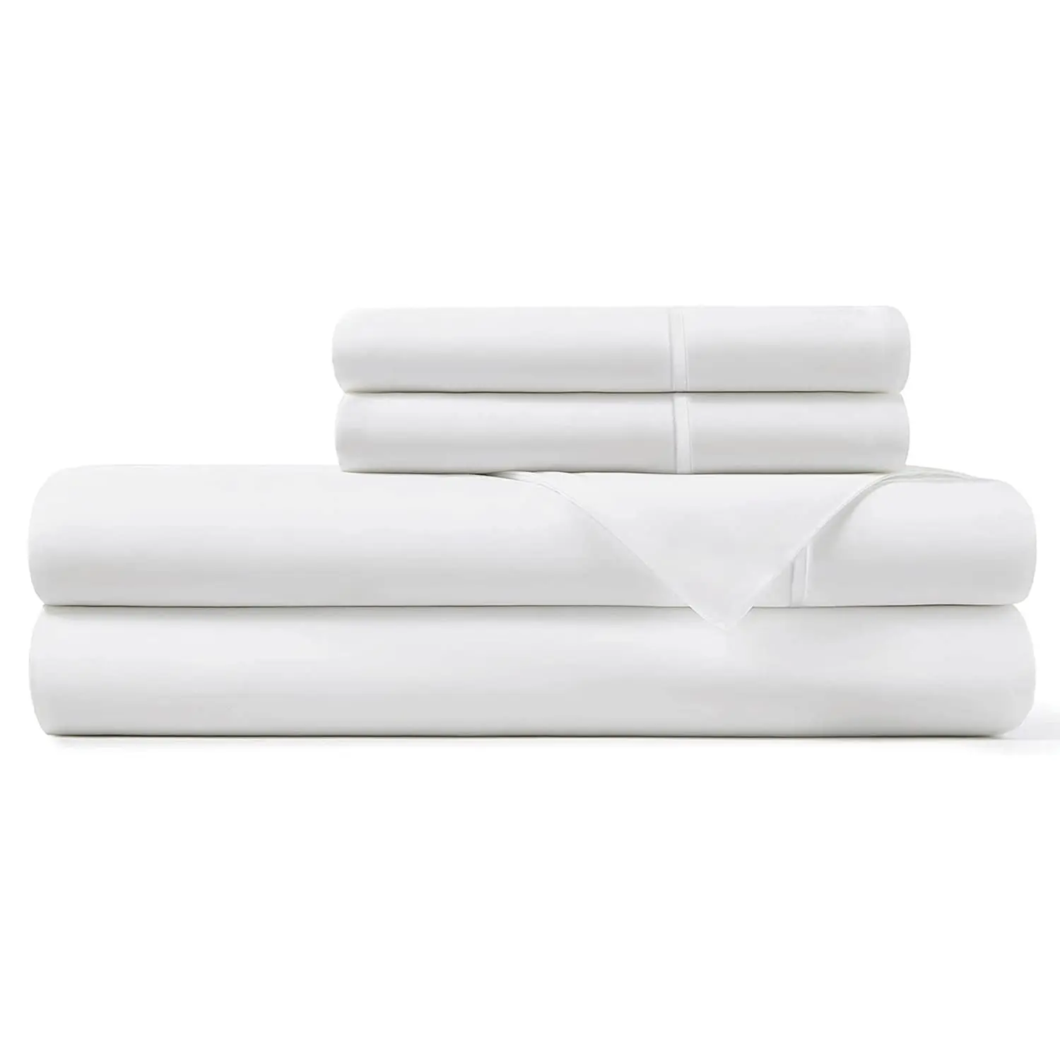 Pizuna 100% Cotton Percale Sheet & Pillowcase Set, Breathable, Cooling Sleep Bedding, Machine Washable Linens