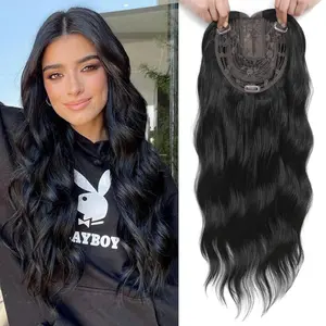 A Quick Hair Topper for Women - 6.5"x6.5" Synthetic Wig Clip - Thinning Hair 20 Inch Hair Pieces for Instant Volume Wavy Hairpieces Transparent Lace Front clip hair extensions