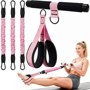 Upgraded Pedal Resistance Band with Handle, Thickened Tubes, Soft Foam Fabric, Physical Therapy Gear for Women, Core & Arm Workout, Workout Bands, Exercise Bands, Fitness Equipment