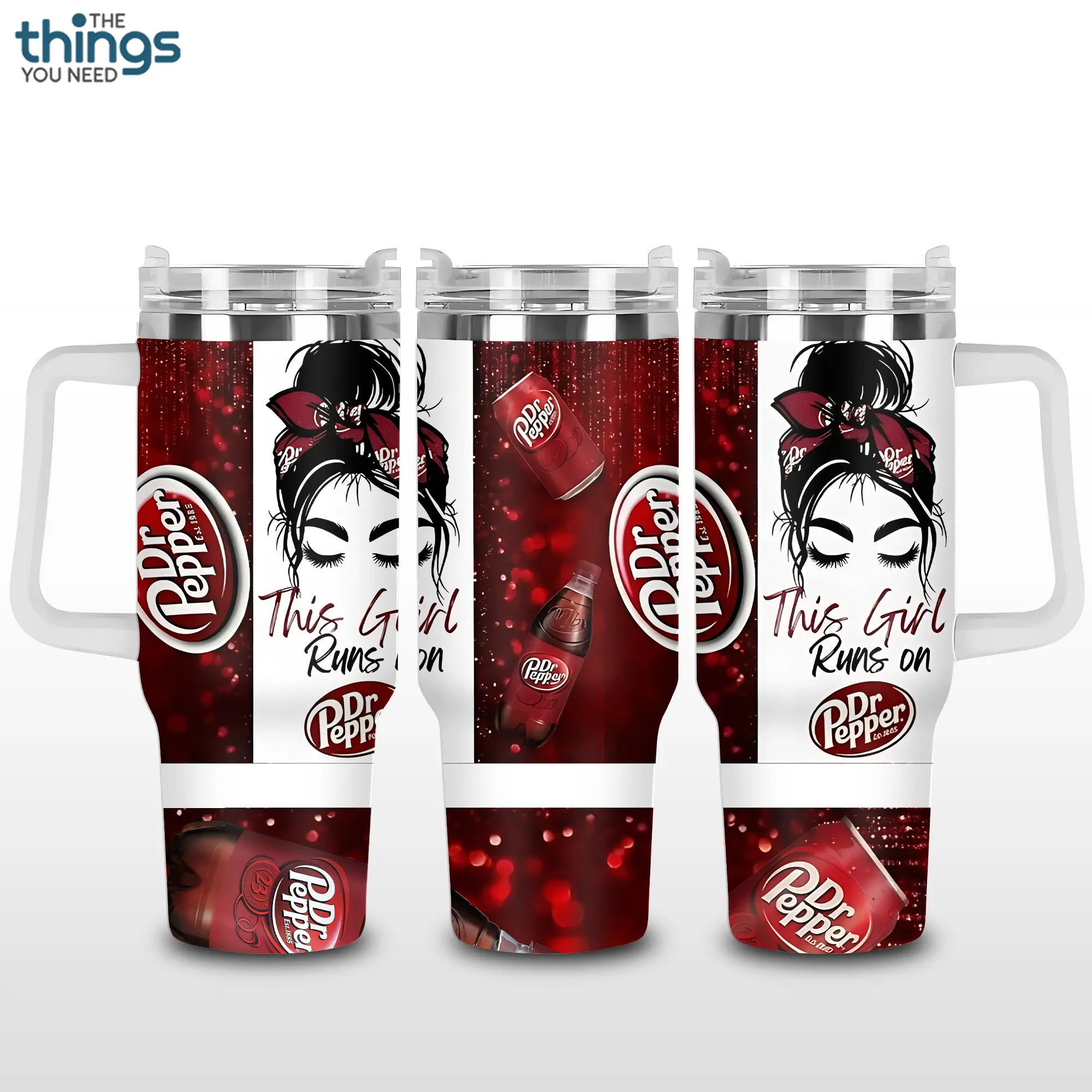 Dr Pepper 20oz - 40oz With Handle Tumbler, Dr Pepper Stainless Steel Tumbler, Soda Lover Gift, Retro Drinkware, Perfect Gift For Pepper Lover