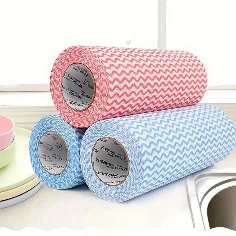 50-Pack EcoClean Reusable Multipurpose Cleaning Cloths - Non-Oily Kitchen Wipes, Scrub Pads, Towels, Hand Drying Cloth - No Electricity or Battery Needed, Cleaning Tool for Kitchen and Furniture Blue Multifunctional Crevice Cleaning Brushes