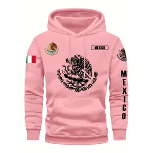 Mexico Print Hoodie - Soft, Casual, Versatile, Trendy, Men's Fashion Pullover Sweatshirt with Hood