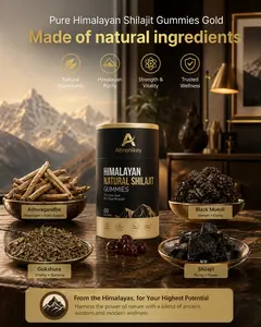 Shilajit Gummies — Infused with Ashwagandha, Gokshura, Other Herbs, and Trace Minerals | No Added Sugar | Naturally Boosts Physical Strength, Focus, and Endurance | 60 Gummies