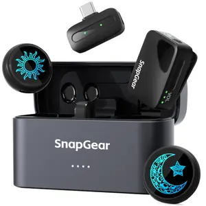 SnapGear M2 Magnetic Wireless Microphone for iPhone/Camera/Android, Ultralight 9.5g, 984ft Range, 48kHz/24bit, Noise Cancellation, 48H Battery for Video Recording, Streaming