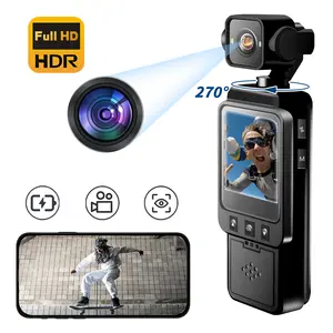 Handheld Action Camera, 360° Rotatable 4K HD WiFi Enabled Pocket Camcorder, Fast Focusing, Face/Object Tracking, Digital Video Camera for Photography, Digital Camera, Video Blog Camera, Video Recording Camera