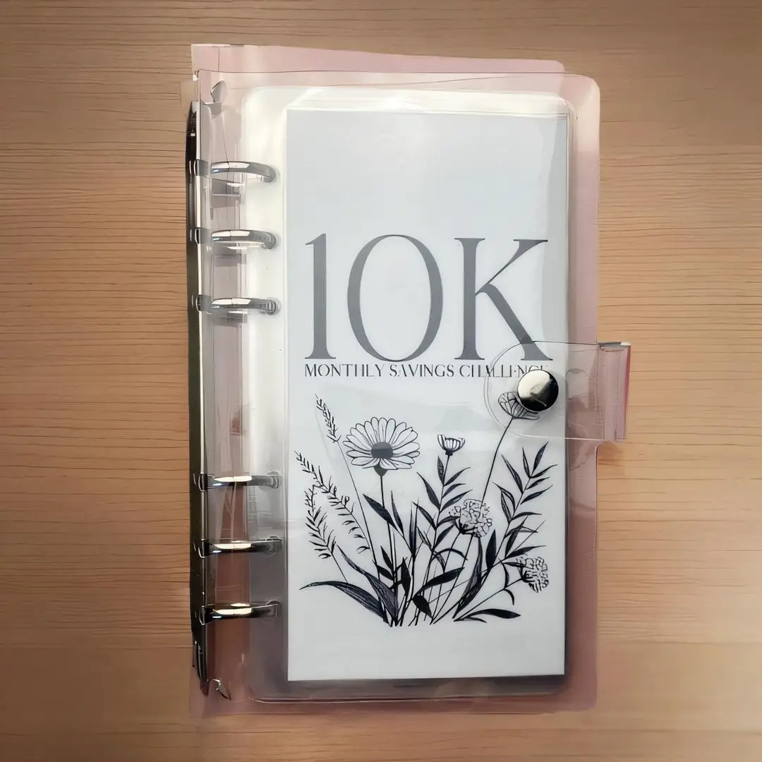Flower Pattern Summer Season Money Saving Challenge Binder, Money Saving Budget Binder with Cash Envelopes, Savings Challenge Planner, Best Friend Gif