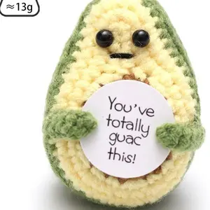 Emotional Support Avocado - Cute Crochet Handmade Item - You've Totally Guac This - Soft Comfortable Self-Care Tool - Ideal for Emotional Support and Daily Routine