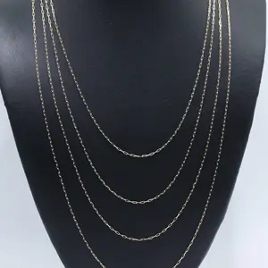 14K Gold Mini Paperclip Necklace - 1mm - Elegant and Dainty Delicate Jewelry