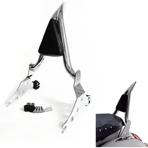 Chrome Sissy Bar Detachable Passenger Backrest Rear Pad Fit for Fat Boy FLFBS fatboy 2018-2026 Breakout 2013-2026