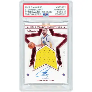 Stephen Curry Golden State Warriors Autographed 2022-23 Panini Flawless Ruby Star Swatch Game Used Relic #SSS-SCY #15/15 PSA Authenticated Auto 10 Card - Fanatics Authentic Certified