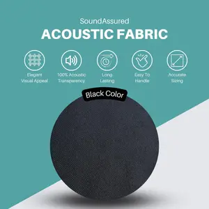 SoundAssured Standard Acoustic Fabric - 100% Acoustically Transparent - for DIY Acoustic Panels, Speaker Grill Fabric, Guitar Amp Fabric - Black