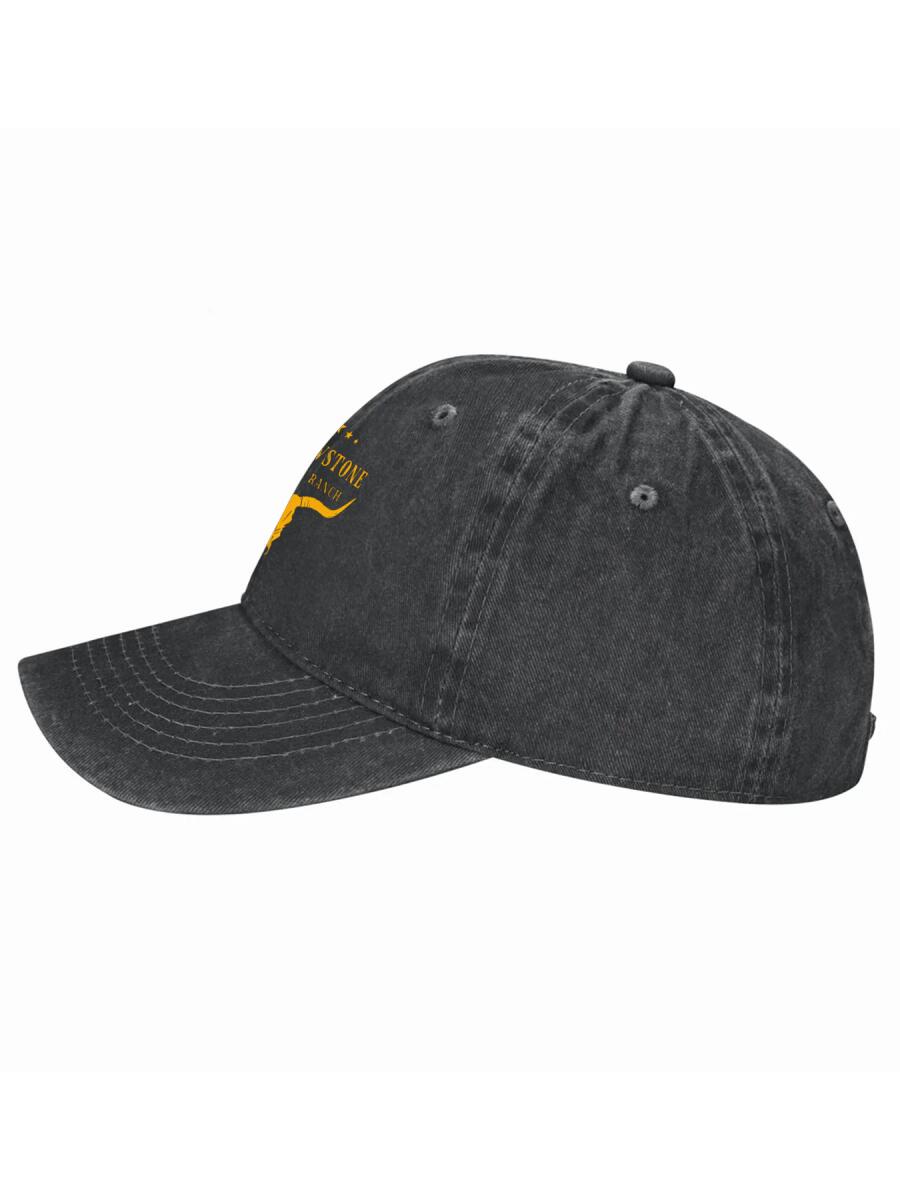 Yellowstone Dutton Ranch Vintage Washed Dad Hat 100% Cotton Adjustable Baseball Cap with Longhorn Logo