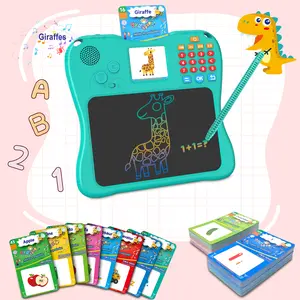 SPG300 All-in-One Kids Learning Tablet & Drawing Board, 130 Educational Cards 7.5-inch Screen Math Games Memory Training & Creative Writing Pad, Gift for Boys & Girls Ages 2 3 4 5 6 7 8 Years