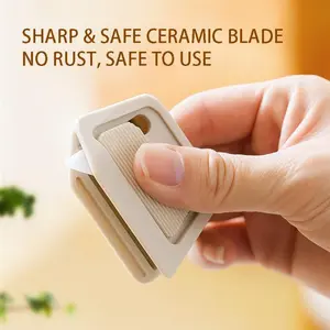 Portable Ceramic Box Cutter Knife, Mini Ceramic Paper Cutter with Automatic Rebound and Magnetic Suction, Safe Ceramic Blade for Unpacking and Crafting.