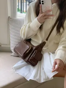 Autumn Winter New Retro Unique Design Commuter Underarm Bag, Fashion Versatile Shoulder Crossbody Bag, Punk Style Motorcycle Bag