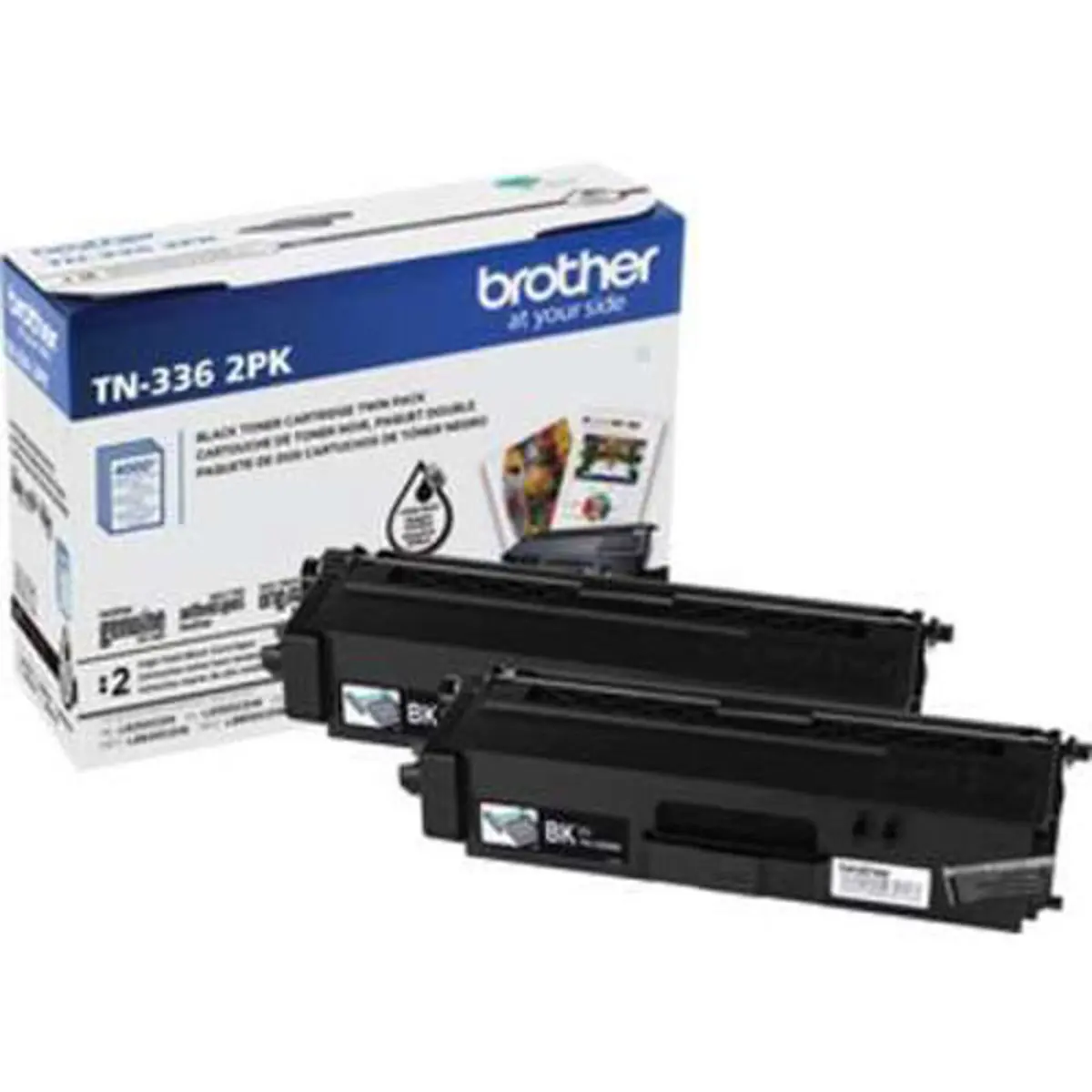 Brother TN3362PK High-Yield Toner Cartridge, 4000 Page Yield, Crisp Blacks, Black, 2-Pack for Home/Office Use