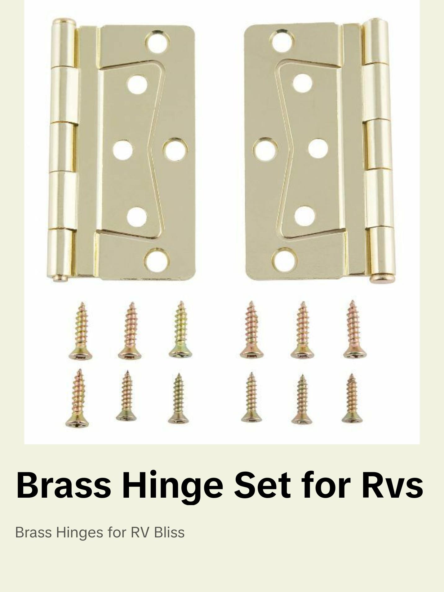 Mobile Home/RV Interior Butterfly Brass Hinge Set (2 Pack) with Screws