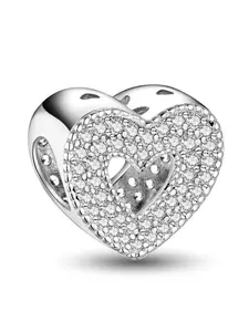 New Style Original Silver Color Charm DIY Beads with Colorful Heart Dreamcatcher Castle Double Row Diamond Linked Heart Hanging Beads Perfect Choice for Lovers DIY Jewelry Creative Production Ideal for Valentine’s Day and Anniversary Gifts