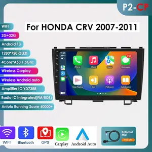 Hizpo 2Din Android 13 Car Radio for Honda CRV CR-V 2007-2011 with 9inch Display GPS Navigation Carplay Touchscreen 2GB RAM 32GB Memory