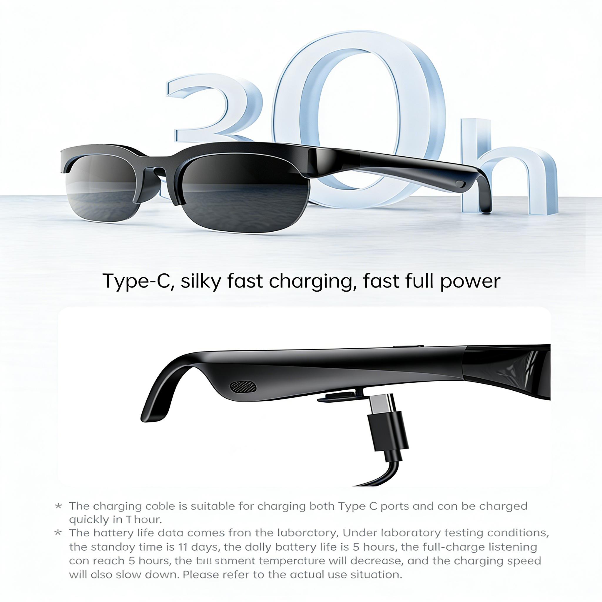 2026 Latest Smart Audio Glasses with Bluetooth, Open-Ear Speakers, Music & Hands-Free Calls, AI Voice Assistant,Translation for 164+ Languages Lightweight Wearable Tech Glasses for Men & Women