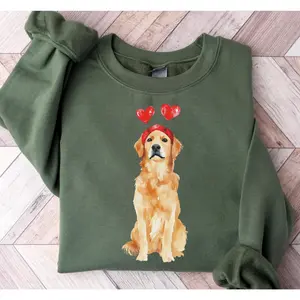 Golden Retriever Valentine Shirt, Dog Valentines Shirt, Golden Retriever Sweatshirt, Dog Lover Gift, Golden Mom Gift, Valentines Dog Shirt