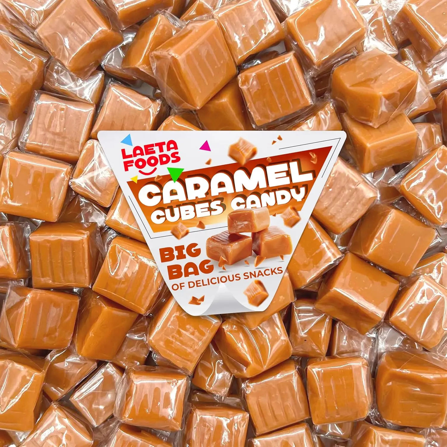 Caramel Cubes Candy | 1 Pound Bag - Approx. 65 Count | Classic Chewy Treat, Individually Wrapped