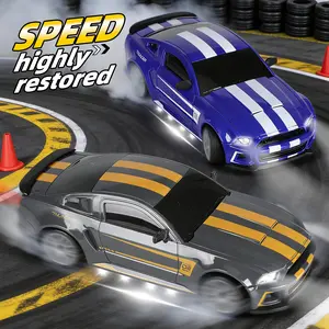 1:24 Remote Control Drift Car with 2.4GHz 4wd, Amazing Lights and Tires, Includes Road Obstacle Tools, Perfect Birthday Gift