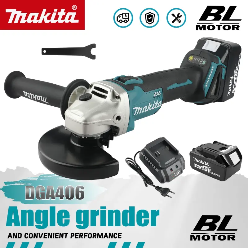 Makita DGA406 125mm 18V Lithium ion Brushless Charging Polishing Machine High Power Cutting Machine DGA404 Upgraded Version