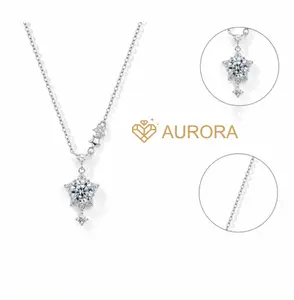 【#216 Star set】Moissanite Necklace with 925 Sterling Silver Daily Gift Auspicious Engagement Wedding Woman Jewelry Synthetic Moissanite