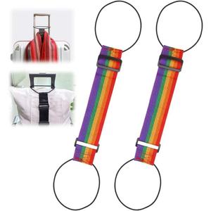 Multi Use Strong Adjustable Luggage Connector Straps For Suitcases Rainbow Travel Straps Secure Organize Anti Theft Straps