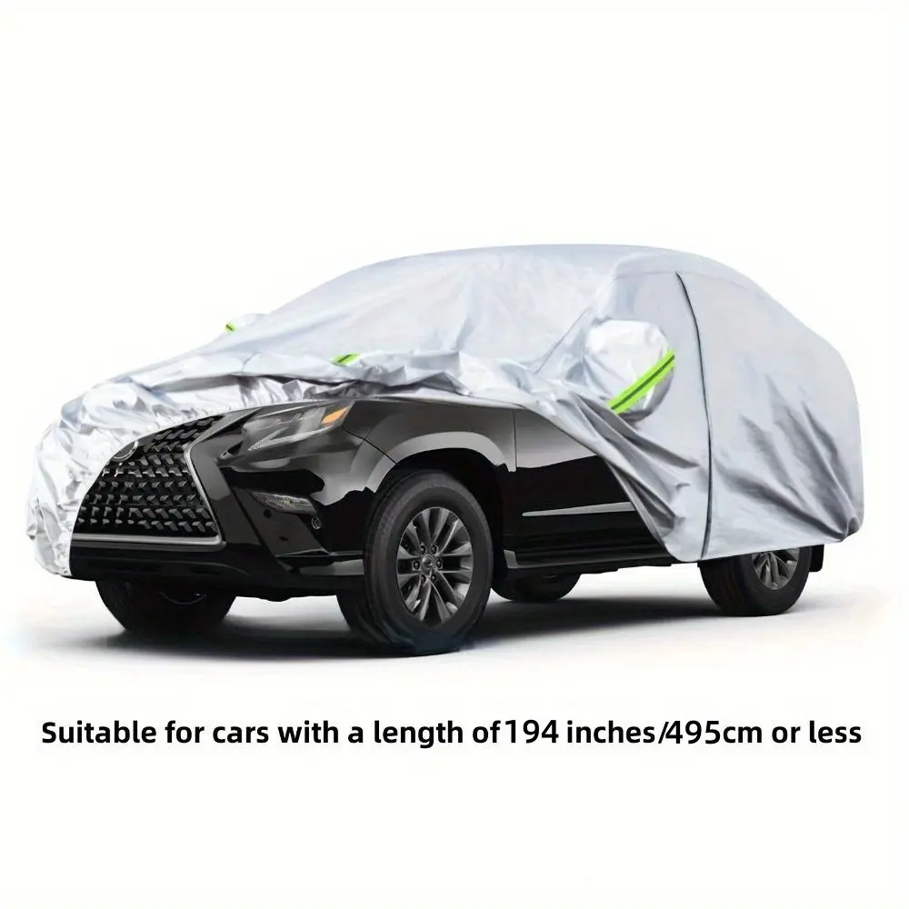 Heavy-Duty All-Weather Car Cover for Sedans & SUVs up to 200 Inches - UV Sun Protection, Dustproof, Scratch-Resistant with Reflective Strips | Sleek Camouflage Design, Universal Fit Vehicle Safeguard Safety