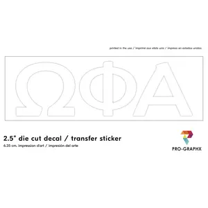 Pro-Graphx Omega Phi Alpha Sticker Greek Sorority Decal for Car, Laptop, Windows, Officially Licensed Product, Girls College Group Monogram Design 2.5" Tall - White