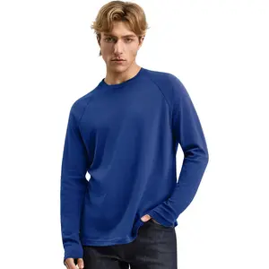 Mega Tshop Raglan Long Sleeve T Shirt Midweight 100% 6.35 oz. Cotton Soft Crew Neck Tee for Men Women Unisex Regular Fit Menswear oversized top