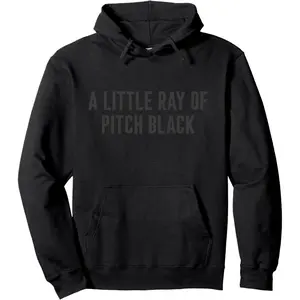 Women's A Little Ray Of Pitch Black Graphic Hoodie - Cotton Blend Black Long Sleeve Pullover Regular Fit | Soft & Breathable Fabric, Durable Print, Everyday Comfort, Machine Washable, minimalist casual wear