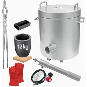 Melting Furnace Kit,12KG Propane Melting Furnace with Crucibles, Large Capacity Metal Foundry Smelting Gold Silver Copper Aluminum Metal Recycle,Ideal for Jewelry Making and Metal Casting